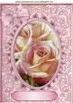 Pink Roses in Lace Frame A4