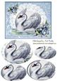 Beautiful Vintage Swan on Lace Oval Pyramids