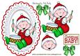 Christmas Baby with Drums in Ornate Frame