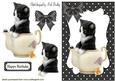 Cute Kitty in a Teapot in Polkadot Frame