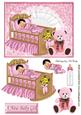 Baby Girl Sleeping in Rocking Crib with Teddy