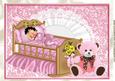 Baby Girl Sleeping in Rocking Crib with Teddy A4