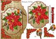 Poinsettias and Cute Red Robins Topper & Card