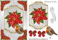 Poinsettias with Robin , Bows, & Topper