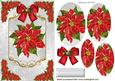 Poinsettia with Bow, Oval Pyramids