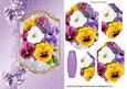 Coloured Pansies with Bows Bracket Pyramids