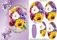 Pretty Coloured Pansies with Bows Oval Pyramids