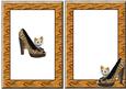 Kitten with Ladies Print Shoe A5 Insert
