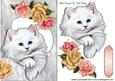 Cute Blue Eyed Kitten with Roses
