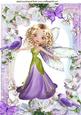 Faerie in Purple, with Flower Frame of Butterflies, A4