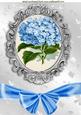 Pretty Blue Hydrangea in Ornate Frame A4