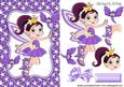Little Faerie in Purple Star Frame with Cheeky Butterflies