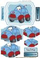 Toony Blue Beetle Card, Bracket Pyramids