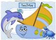 Dolphin with Toony Boat and Little Crab A4