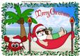 Santas on Vacation, on the Beach A4