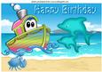 Little Toony Tugboat on the Beach with Dolphins A4