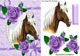 Beautiful Palamino Horse with Purple Roses