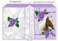 Beautiful Palamino Horse with Purple Roses Folded Book