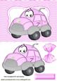 I Love My Pink Toony Beetle Car