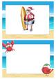Santa on Holiday Surfing with Friends A5 Insert