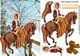 Pretty Lady Horse Riding in the Snow
