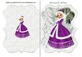 Pretty Lady in Purple Dress in the Snow Bracket Card