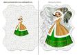 Pretty Lady in Green Gold Dress in the Snow Bracket Card