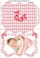 A New Baby Girl! Gingham Bracket Card