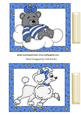 Cute Blue Sleeping Bear on a Cloud & Poodle Toppers