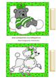 Cute Green Sleeping Bear on a Cloud and Poodle Toppers