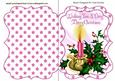 Holly and Pink Candle in Bracket Card