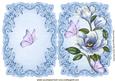 Blue Magnolia with Lilac Butterflies Bracket Crd