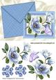 Blue Magnolia on Card & Envelope with Butterfly