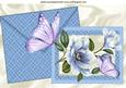 Blue Magnolia on Card & Envelope with Butterfly A4