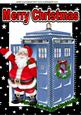 Santa Who in His Tardis in Black Star Frame A4