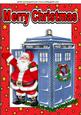 Santa Who in His Tardis in Red Star Frame A4