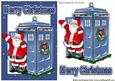 Santa Who in His Tardis in Blue Star Frame