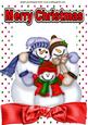 The Snowman Family with Big Red Bow A4