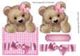 Fuzzy Bear with Pink Bow Over the Edge Card