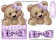 Fuzzy Bear with Purple Bow Over the Edge Card