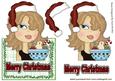 Girl in Santa Hat, with Goodies Over the Edge Crd