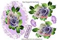 Pretty Lilac/pink Roses in Floral Frame
