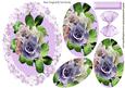 Pretty Lilac/pink Roses in Floral Frame Oval Pyramids