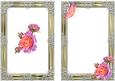 Peach/pink Roses on a Scroll with Butterflies A5 Insert