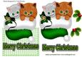 Cute Kittens in Green Santa Hat, Over the Edge Card