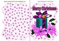 Pink Poinsettias with Present Bracket Card