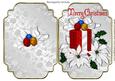 White Poinsettias and Present Bracket Card