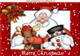 Santa with His Friends with Poinsettia A4