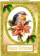 Robin with Poinsettias & Holly A4