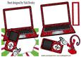 Red Glitter Laptop, with Mp3, Over the Edge Crd